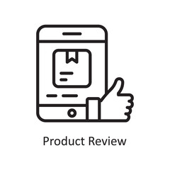 Product Review Vector Outline Icon Design illustration. Product Management Symbol on White background EPS 10 File