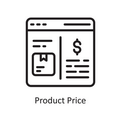 Product Price Vector Outline Icon Design illustration. Product Management Symbol on White background EPS 10 File