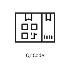 Qr Code Vector Outline Icon Design illustration. Product Management Symbol on White background EPS 10 File