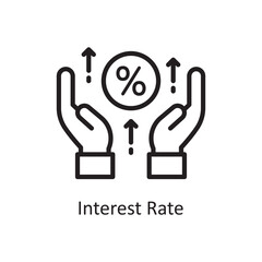 Interest Rate Vector Outline Icon Design illustration. Product Management Symbol on White background EPS 10 File