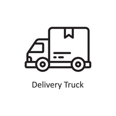 Fototapeta premium Delivery Truck Vector Outline Icon Design illustration. Product Management Symbol on White background EPS 10 File