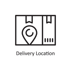 Delivery Location Vector Outline Icon Design illustration. Product Management Symbol on White background EPS 10 File