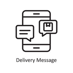 Delivery Message Vector Outline Icon Design illustration. Product Management Symbol on White background EPS 10 File