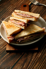 Ham and cheese sandwiches