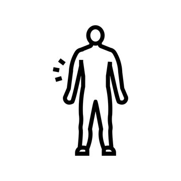 arm pain body ache line icon vector. arm pain body ache sign. isolated contour symbol black illustration
