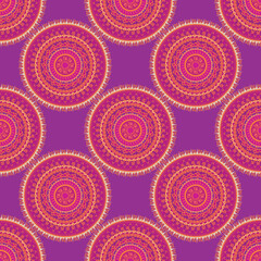 Vector seamless pattern. Modern abstract decorative texture for surface design. Ornamental texture with mandala elements.