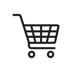 Shopping cart icon in line style. Shopping cart symbol. Shopping cart sign. Transparent background. Shopping cart PNG