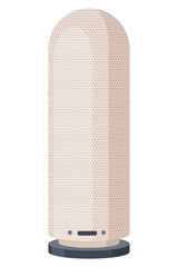 Wireless smart speaker icon. Music home system in modern design. Voice digital device with distance internet connection. Device with voice control interface for smart home