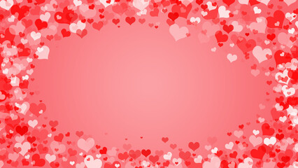 love heart pink background and frame for valentine day