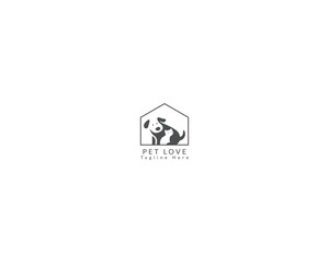 Dog and cat house home logo design template, pet love logo design suitable for pet shop, store, cafe, business, hotel, veterinary clinic, Domestic animal vector illustration logotype, sign or symbol