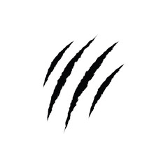 Animal Claw scratches icon. Claw scratches symbol. Cat tiger scratches scratches sign. Transparent background. Claw scratches PNG