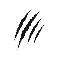 Animal Claw scratches icon. Claw scratches symbol. Cat tiger scratches scratches sign. Transparent background. Claw scratches PNG - obrazy, fototapety, plakaty