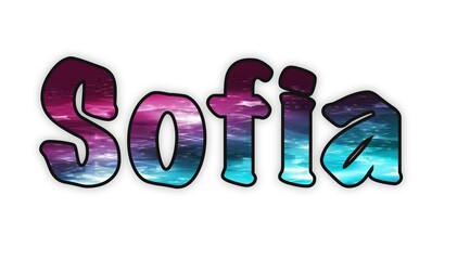 Sofia - Word name - ideal for websites, emails, presentations, greetings, banners, cards, books, t-shirt, sweatshirt, prints		 
