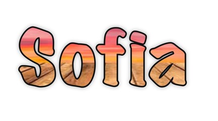 Sofia - Italian girl name - multicolored - ideal for website, presentation, email, greeting card, postcard, book, poster, billboard, slide, playbill, printable -