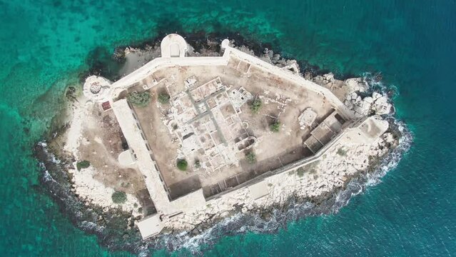 Maiden Castle View from a drone Mersin Turkey Silifke Erdemli Kizkalesi