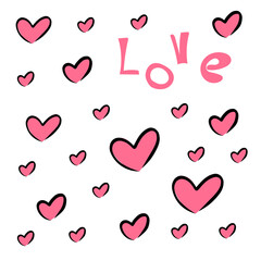 Some hearts fly up with edging, love