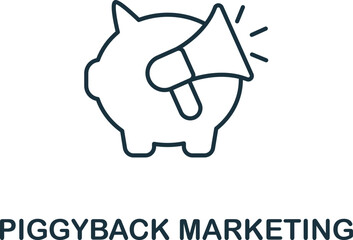 Piggyback Marketing icon. Monochrome simple Global Business icon for templates, web design and infographics