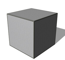 3d illustration gray box isolated on white background