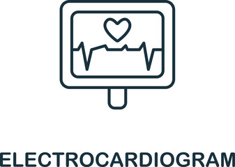 Electrocardiogram icon. Monochrome simple Healthcare icon for templates, web design and infographics