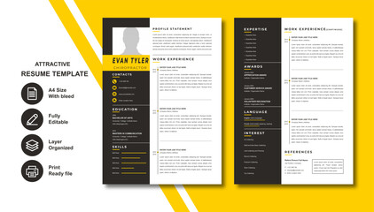 Clean Resume Template - Best Professional and Modern Design - Easy to Use and Customize
