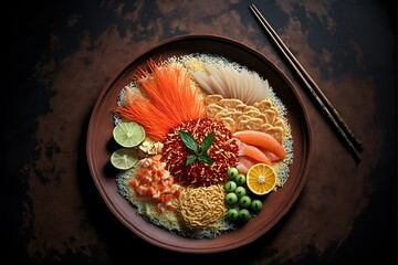 Yee sang, Prosperity Toast, Chinese lunar new year, festive season, Generative AI