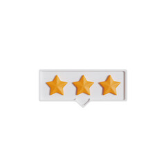Three Stars Feedback 3d illustration rendering