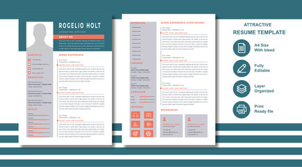 Attractive Resume Template - Stand Out from the Crowd and Get the Job You Deserve!
