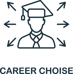 Career Choise icon. Monochrome simple Human Productivity icon for templates, web design and infographics