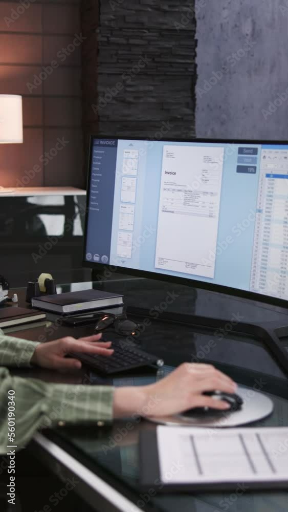 Poster account manager in office coding medical