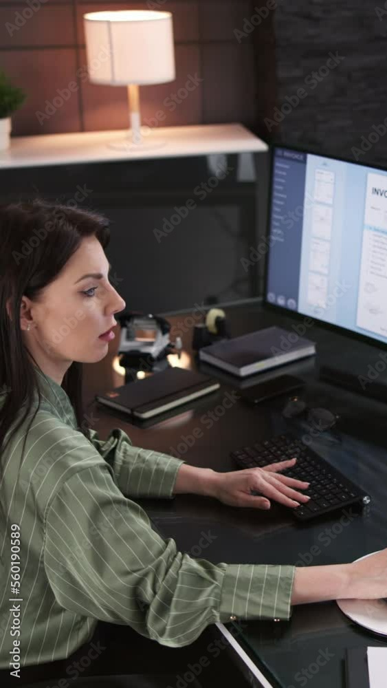 Poster account manager in office coding medical