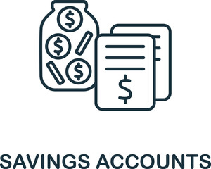 Savings Accounts icon. Monochrome simple Investments icon for templates, web design and infographics