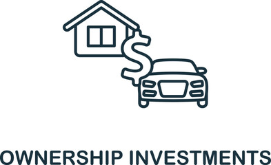 Fototapeta premium Ownership Investments icon. Monochrome simple Investments icon for templates, web design and infographics