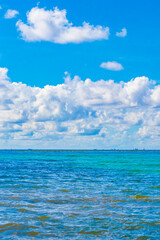 Obraz premium Tropical landscape panorama view to Cozumel island cityscape Mexico.