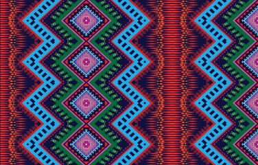 Geometric Ethnic pattern design for background,carpet,wallpaper,clothing,sarong,wrapping,Batik,fabric,Vector illustration.embroidery style.