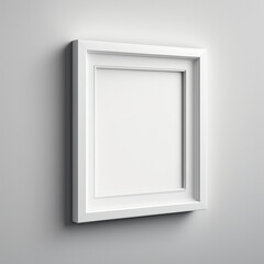 blank white square frame on a wall