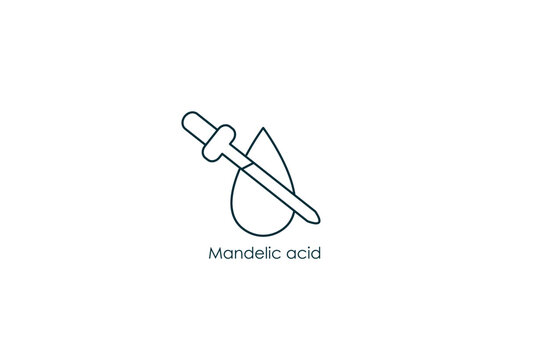 mandelic, AHA acid acid icon vector illustration 