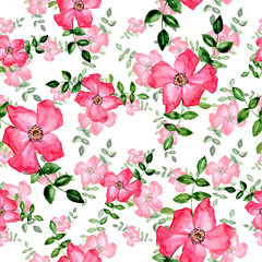 
Watercolor flowers in a seamless pattern. Can be used as fabric, wallpaper, wrap.