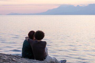 people taking pictures at sunset selfie silhouette valentine's day