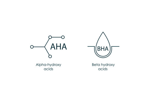 alpha hydroxy and beta hydroxy acid icon vector illustration 