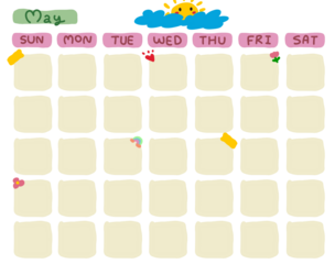 pastel color calendar illustration