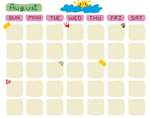 pastel color calendar illustration