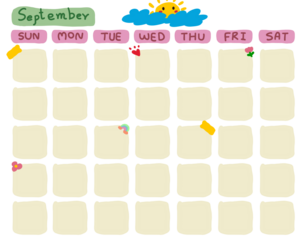 pastel color calendar illustration