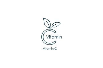 Obraz premium vitamin c icon vector illustration 