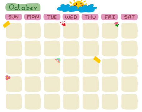 pastel color calendar illustration