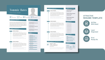 Fototapeta na wymiar colorful resume template