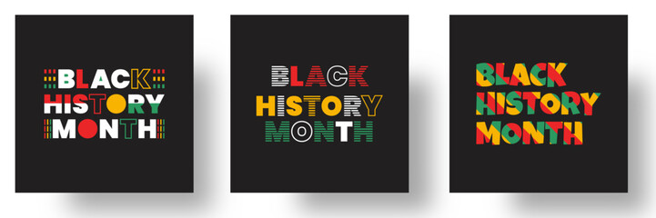 black history month typography text design background. 
black history month social media post square banner design. Juneteenth Independence Day Background. Freedom or Emancipation day. text design.
