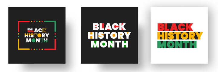 black history month typography text design background. 
black history month social media post square banner design. Juneteenth Independence Day Background. Freedom or Emancipation day. text design.