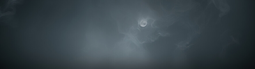 Dramatic dark background.Smoke Fog, rays, the moon. grunge dark smoke texture, black haunted background for horror