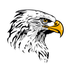 Eagle Head mascot. Bald American eagle head colored vector illustration