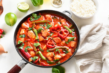 Thai style red chicken curry